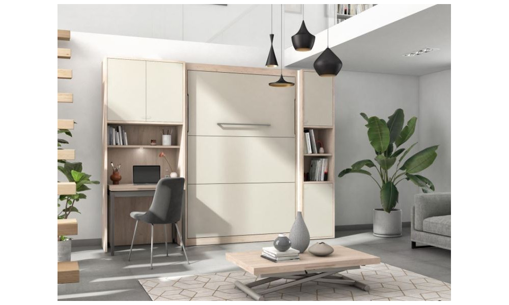 SMART - Armoire lit vertical avec bureau 