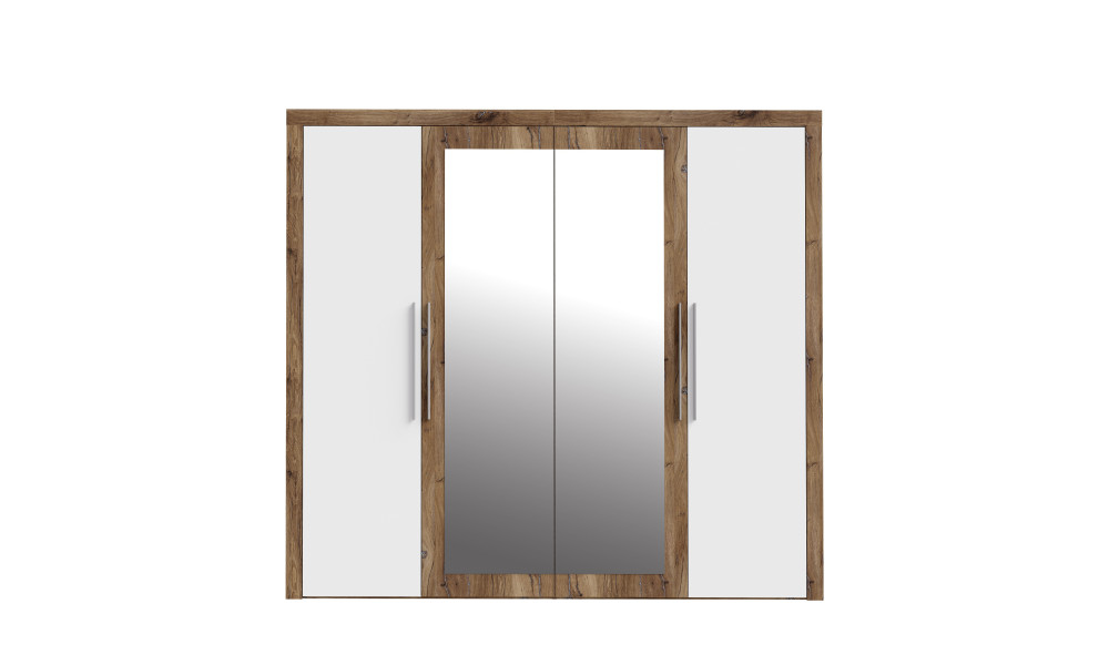 JULIETTA - Armoire 2 portes avec miroirs 1/2 penderie 1/2 lingère 