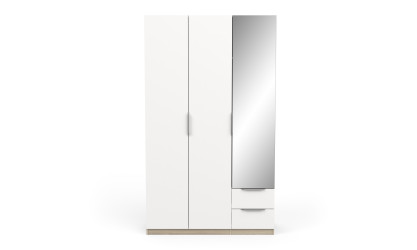 BOSTER - Armoire 3 portes 2 tiroirs 1 miroir 