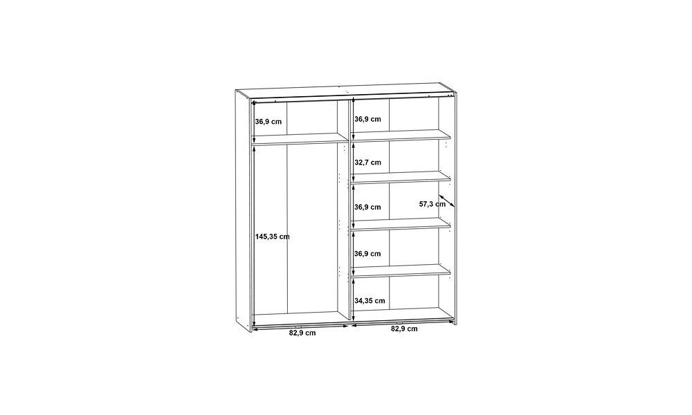 KATIA - Armoire de rangement 2 portes coulissantes dont 1 miroir 