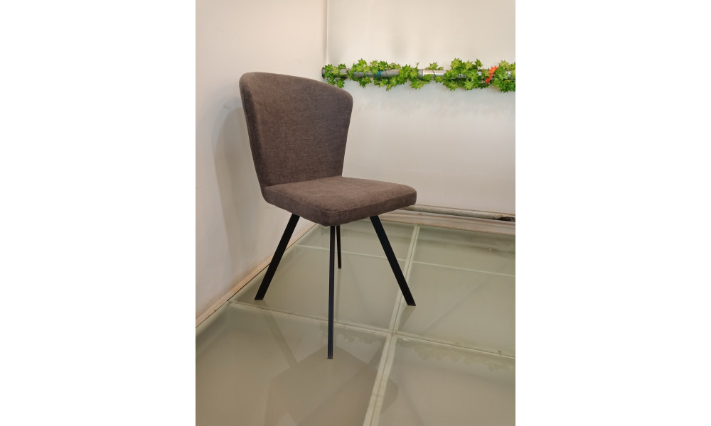 BOGRA - Lot de 4 Chaises de séjour marron 