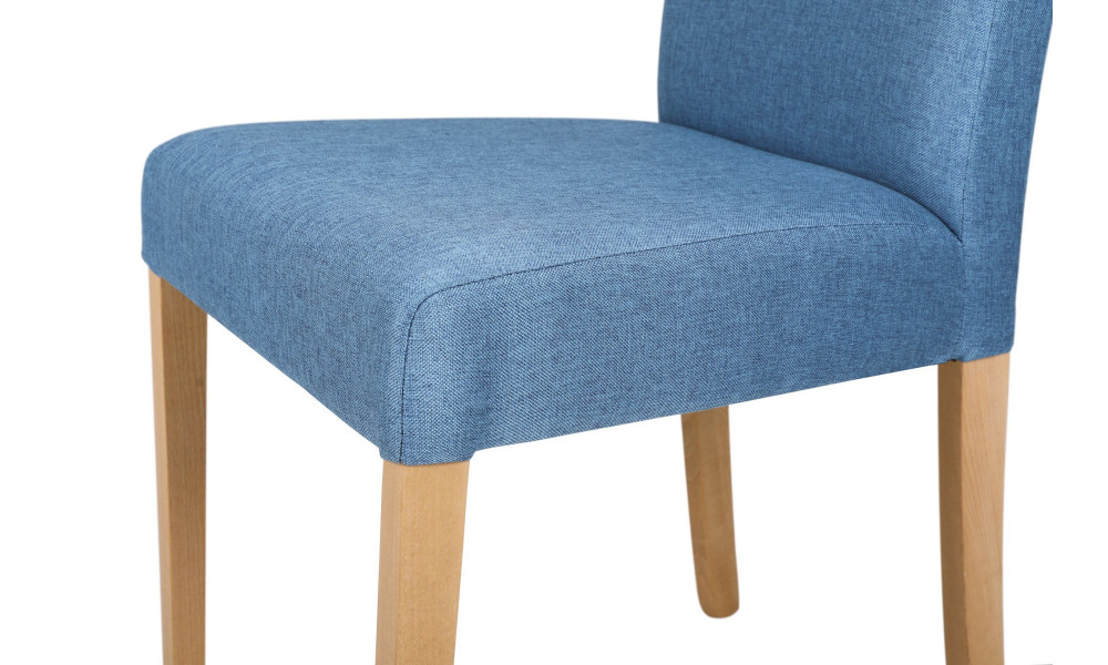 LANA - Chaise de séjour Naturel Bleu lot de 2 