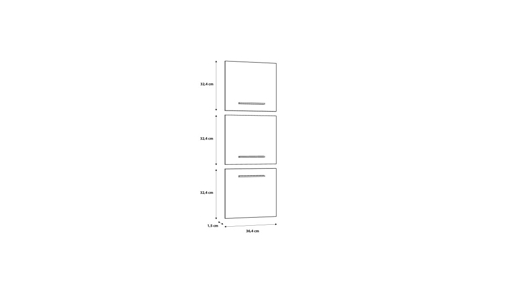 CANDY - Set de 3 portes pour étagère finition blanc 