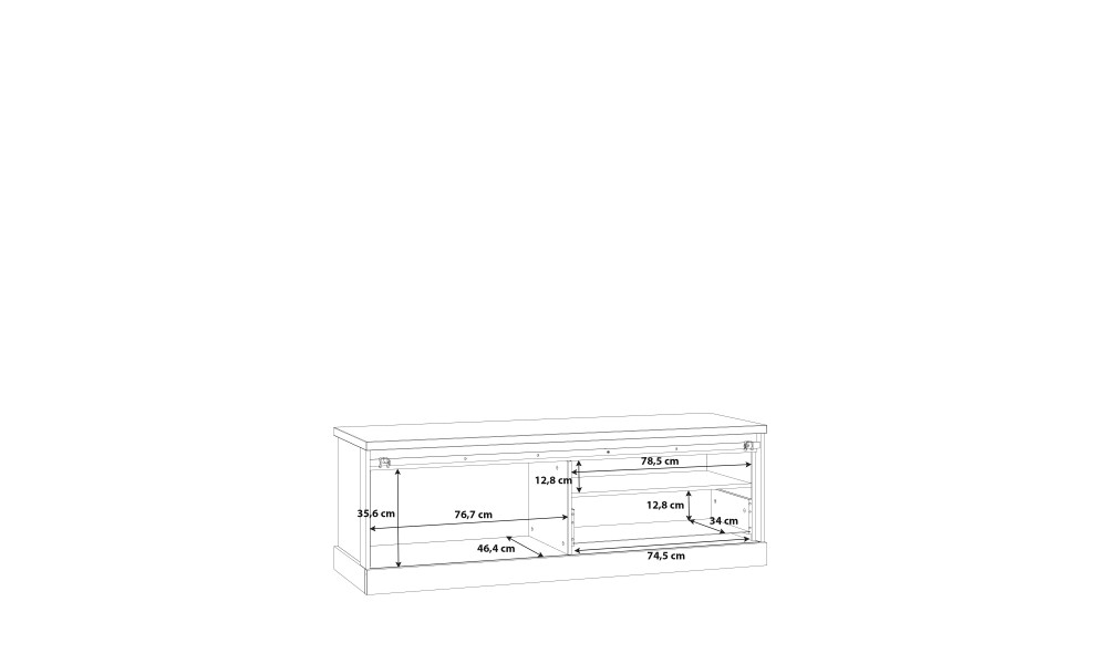 PHOEBUS - Meuble TV-Hifi 1 porte coulissante 1 tiroir 1 niche 