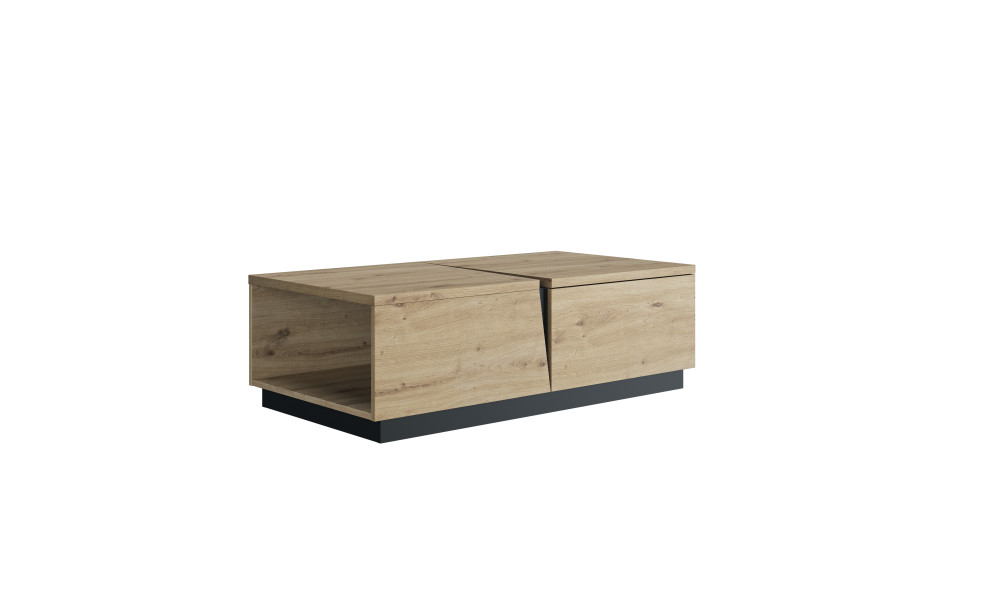 TITAN - Table basse rectangulaire 1 niche 1 tiroir 