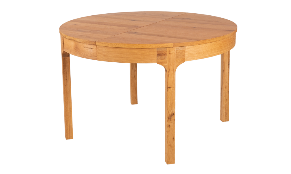 RONDE - Table de séjour ronde avec allonge 120/180 