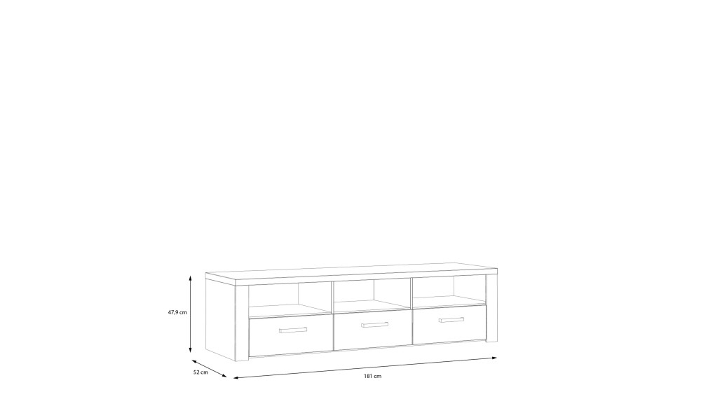 PORTLAND - Meuble TV-Hifi 3 tiroirs 3 niches 