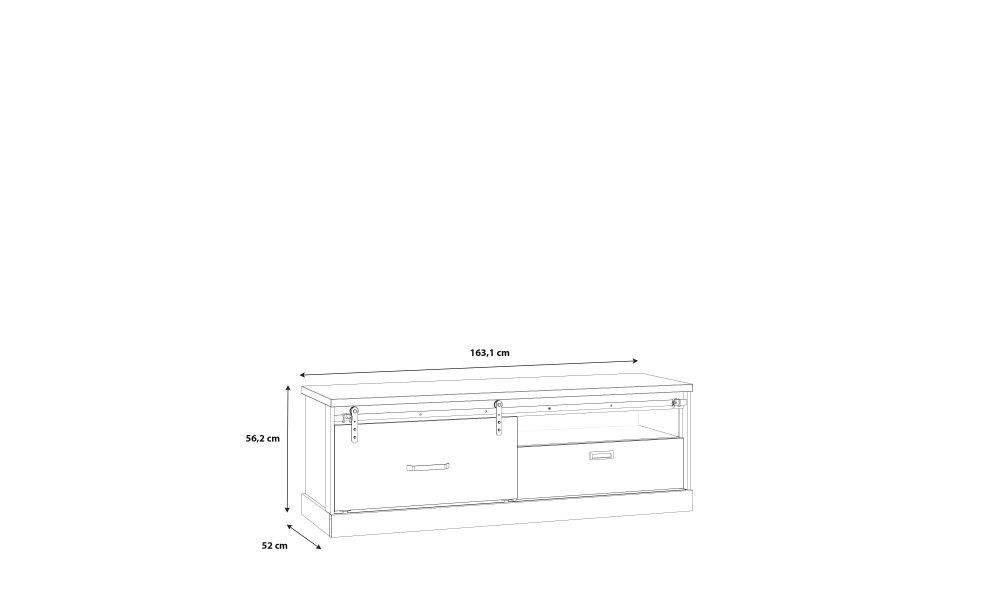 PHOEBUS - Meuble TV-Hifi 1 porte coulissante 1 tiroir 1 niche 