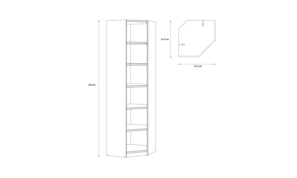 CANDY - Etagère d'angle 5 tablettes 