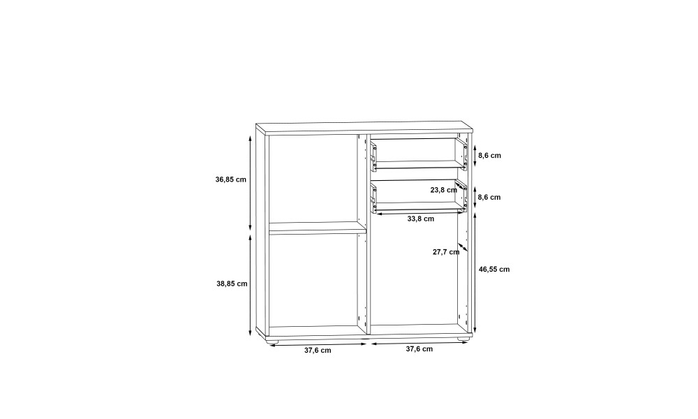 KOALA - Meuble d'appoint 2 portes 2 tiroirs 