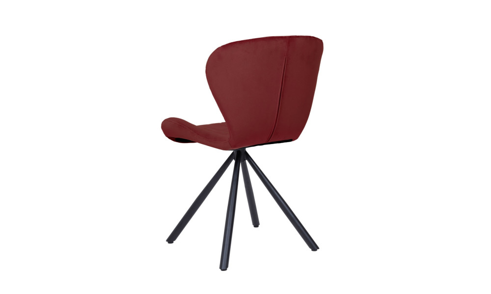 VICTORIA -  Lot de 2 chaises Bordeaux lie de vin 