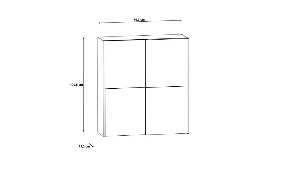 KATIA - Armoire de rangement 2 portes coulissantes dont 1 miroir 