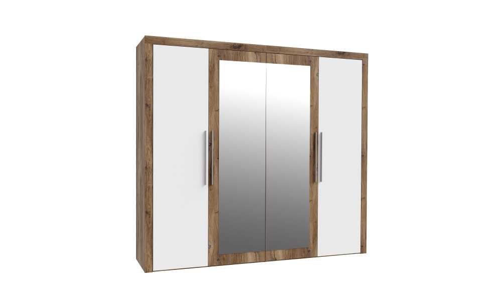 JULIETTA - Armoire 2 portes avec miroirs 1/2 penderie 1/2 lingère 