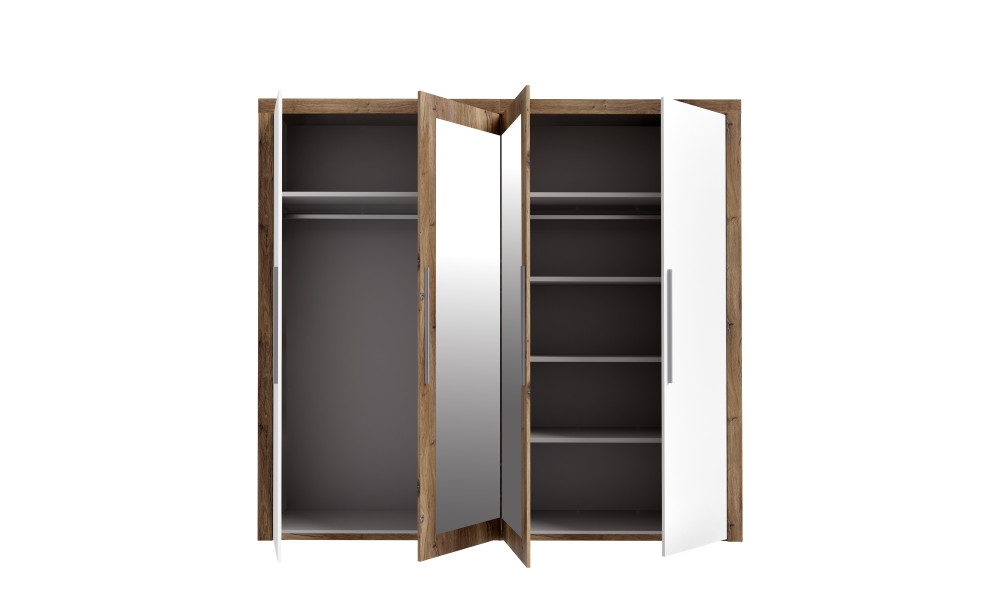 JULIETTA - Armoire 2 portes avec miroirs 1/2 penderie 1/2 lingère 