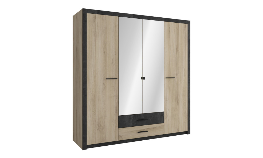 CANYON - Armoire 4 portes Ouvrantes/ 2 Tiroirs 