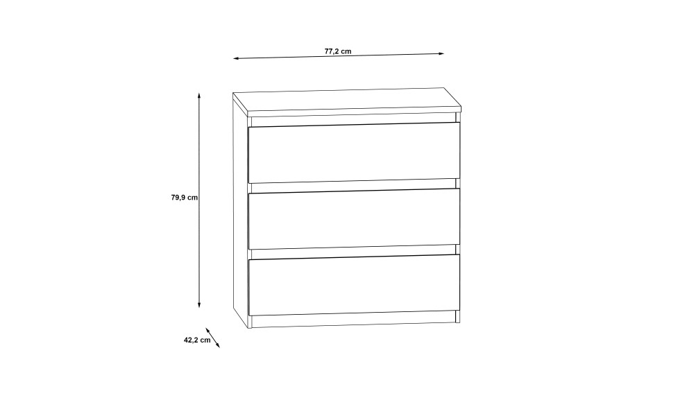 CHILI - Commode 3 tiroirs blanc 