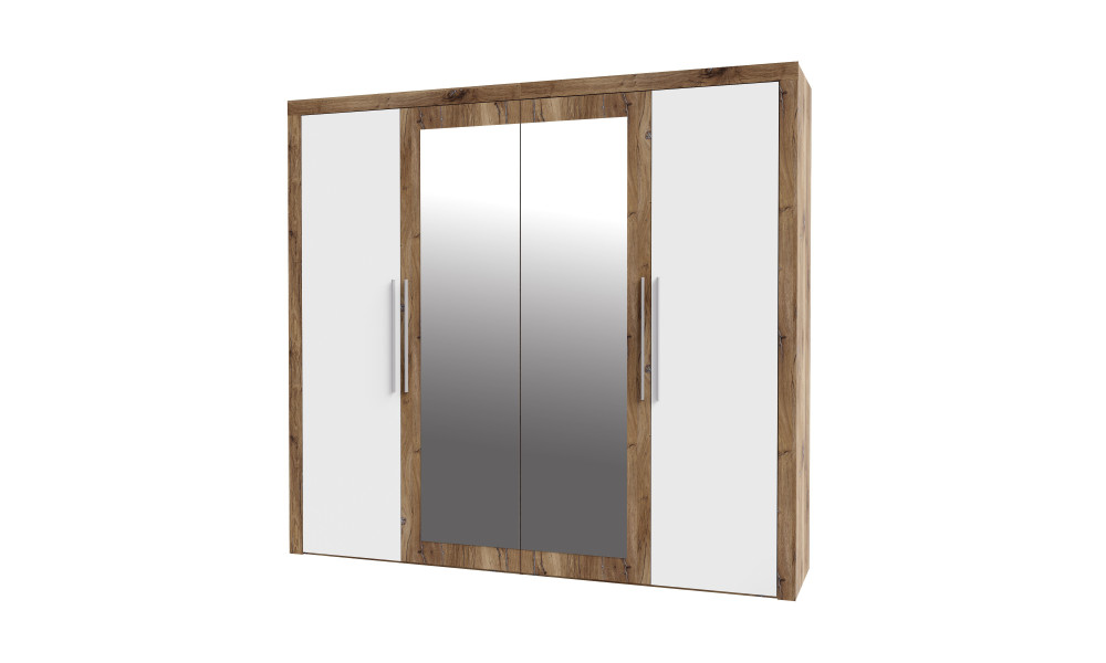 JULIETTA - Armoire 2 portes avec miroirs 1/2 penderie 1/2 lingère 